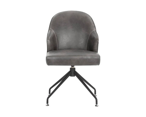 Bretta Grey Faux Leather Swivel Office Chair -2