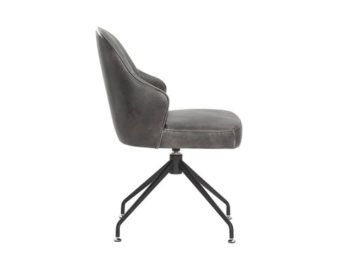 Bretta Grey Faux Leather Swivel Office Chair -3