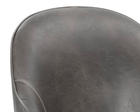 Bretta Grey Faux Leather Swivel Office Chair -4