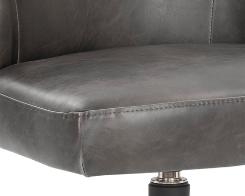 Bretta Grey Faux Leather Swivel Office Chair -5
