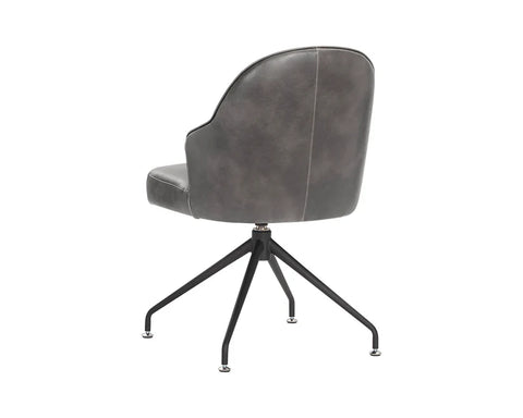 Bretta Grey Faux Leather Swivel Office Chair -6