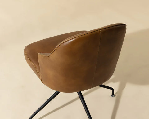 Bretta Tan Faux Leather Swivel Office Chair -2