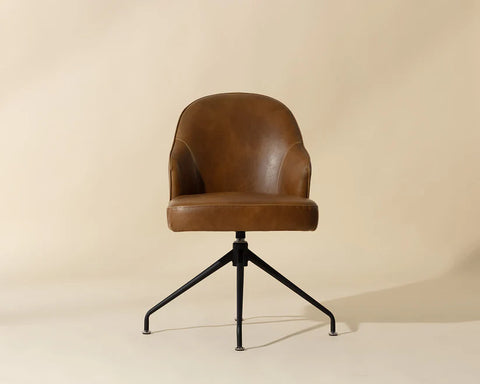 Bretta Tan Faux Leather Swivel Office Chair -3
