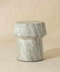 Brie Sand Marble-Look Concrete End Table-1
