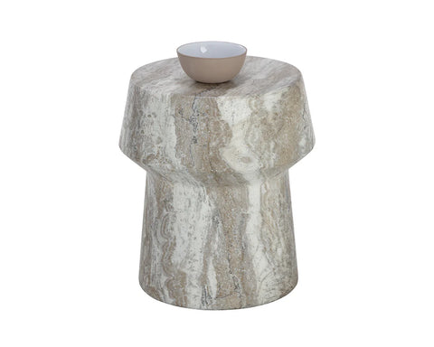 Brie Sand Marble-Look Concrete End Table-3