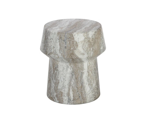 Brie Sand Marble-Look Concrete End Table-4
