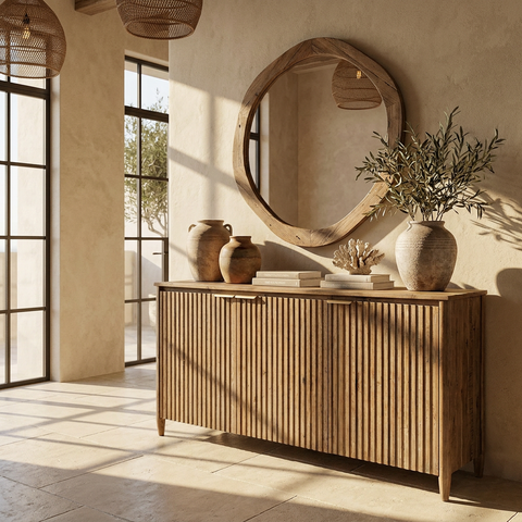 pine wood sideboard cabinet