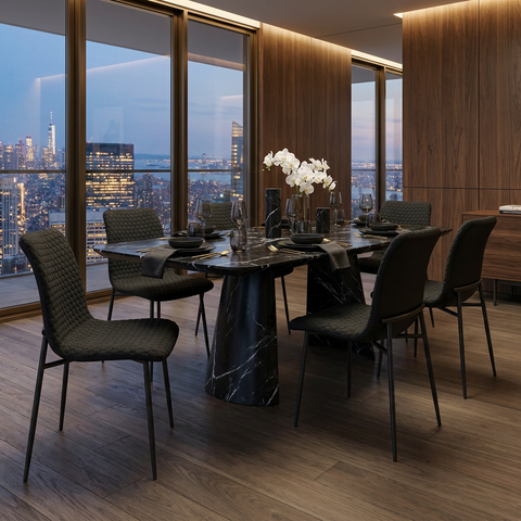 Brixx Black Faux Leather Dining Chairs - Set of 2