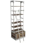 Brodie III Solid Mango Wood Silver Ladder Shelving Unit-1