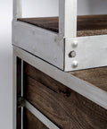 Brodie III Solid Mango Wood Silver Ladder Shelving Unit-2