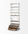 Brodie III Solid Mango Wood Silver Ladder Shelving Unit-3