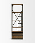 Brodie VII Solid Mango Wood Gun-Metal Ladder Shelving Unit-5
