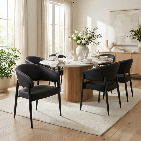 Bronson Black Faux Leather Dining Chairs - Set of 2