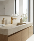 C67 Brushed Gold Single Hole Bathroom Faucet