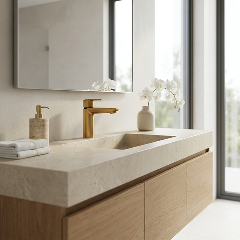 C67 Brushed Gold Single Hole Bathroom Faucet