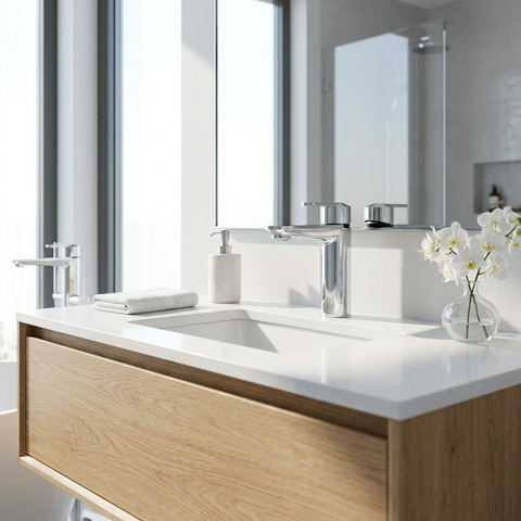C67 Polished Chrome Single Hole Bathroom Faucet