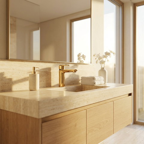 C67 Polished Gold Single Hole Bathroom Faucet