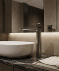 C67 Tall Brushed Black Chrome Single Hole Bathroom Faucet 