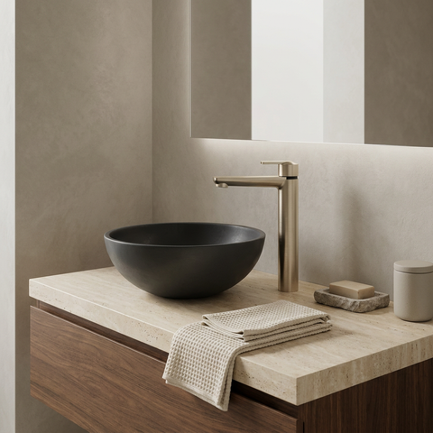 C67 Tall Brushed Nickel Single Hole Bathroom Faucet 