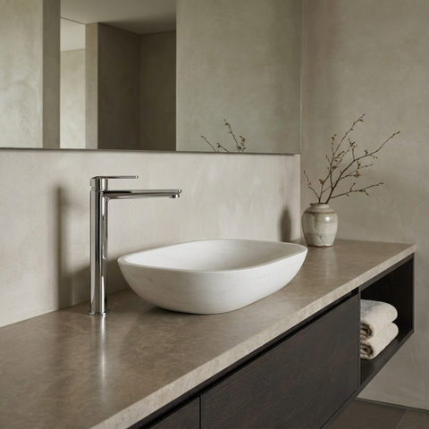 C67 Tall Polished Chrome Single Hole Bathroom Faucet
