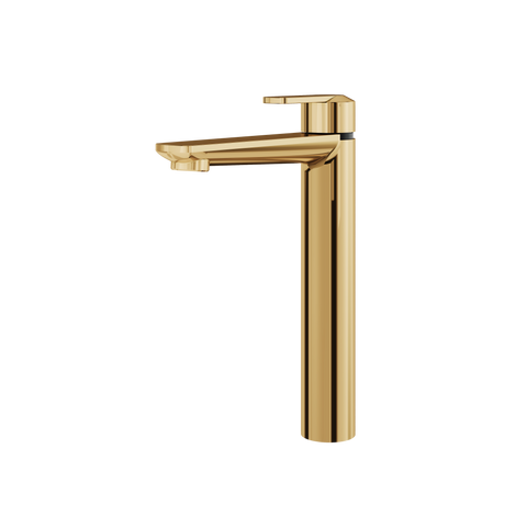C67 Tall Polished Gold Single Hole Bathroom Faucet -1
