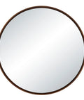 Cabiria Walnut Wood Round Wall Mirror -1
