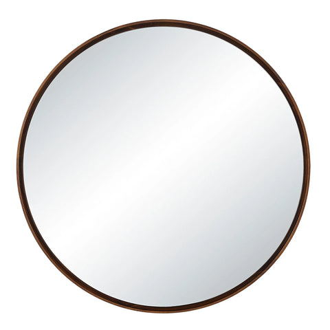 Cabiria Walnut Wood Round Wall Mirror -1