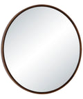 Cabiria Walnut Wood Round Wall Mirror -2
