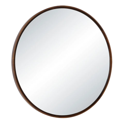 Cabiria Walnut Wood Round Wall Mirror -2