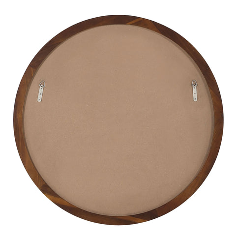 Cabiria Walnut Wood Round Wall Mirror -4