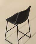 Cal Antique Black Modern Faux Leather Counter Stool -2