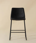 Cal Antique Black Modern Faux Leather Counter Stool -4