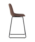 Cal Antique Brown Modern Faux Leather Counter Stool-3