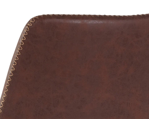 Cal Antique Brown Modern Faux Leather Counter Stool-4