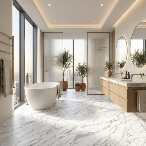 Calacatta 5mm Waterproof Luxury Vinyl Tile 24"x24"