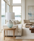 Calais Light Blue Glass Table Lamp 