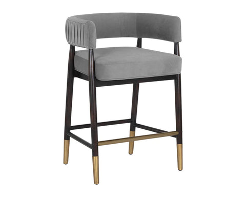 Callem Charcoal Modern Upholstered Counter Stool-1