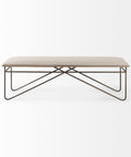 Camille Cream Performance Fabric Bench-2
