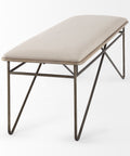 Camille Cream Performance Fabric Bench-4