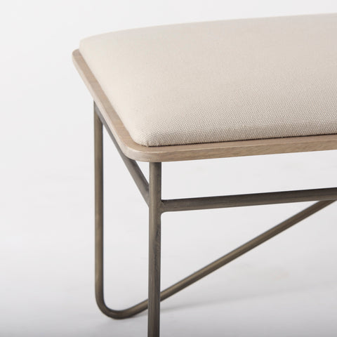 Camille Cream Performance Fabric Bench-5