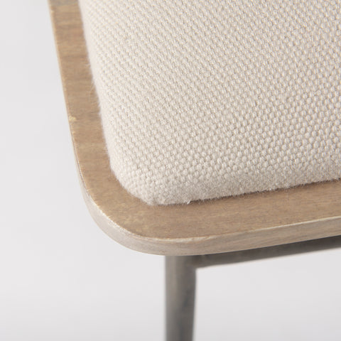 Camille Cream Performance Fabric Bench-6