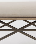 Camille Cream Performance Fabric Bench-7