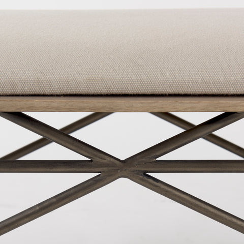 Camille Cream Performance Fabric Bench-7