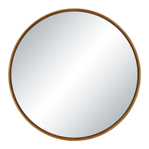Canna Natural Wood Round Wall Mirror-2