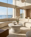 Cara White Concrete Coffee Table - Sunpan