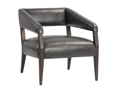 Carlyle Charcoal Leather Accent Chair-1