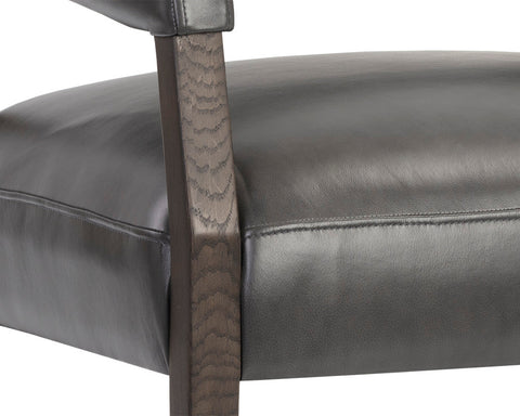 Carlyle Charcoal Leather Accent Chair-5