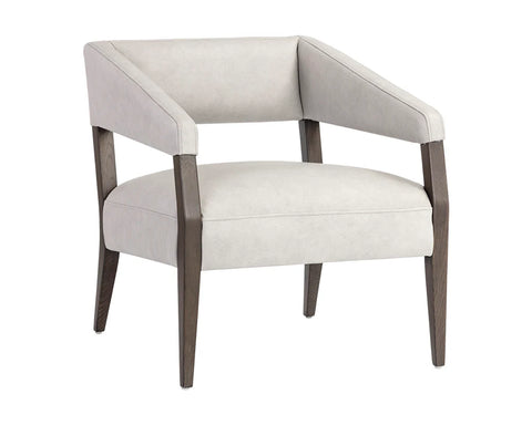 Carlyle Light Grey Leather Accent Chair -1