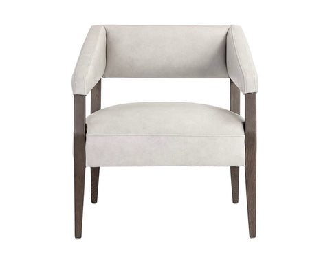 Carlyle Light Grey Leather Accent Chair -2