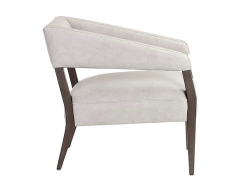 Carlyle Light Grey Leather Accent Chair -3